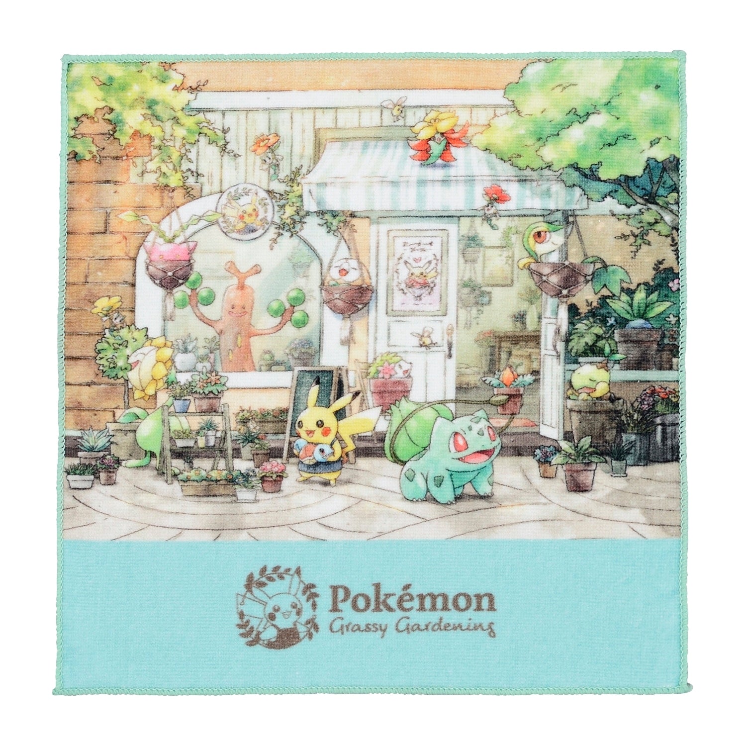 Pokémon Grassy Gardening Vendor hand towel from Japan, featuring colorful anime design