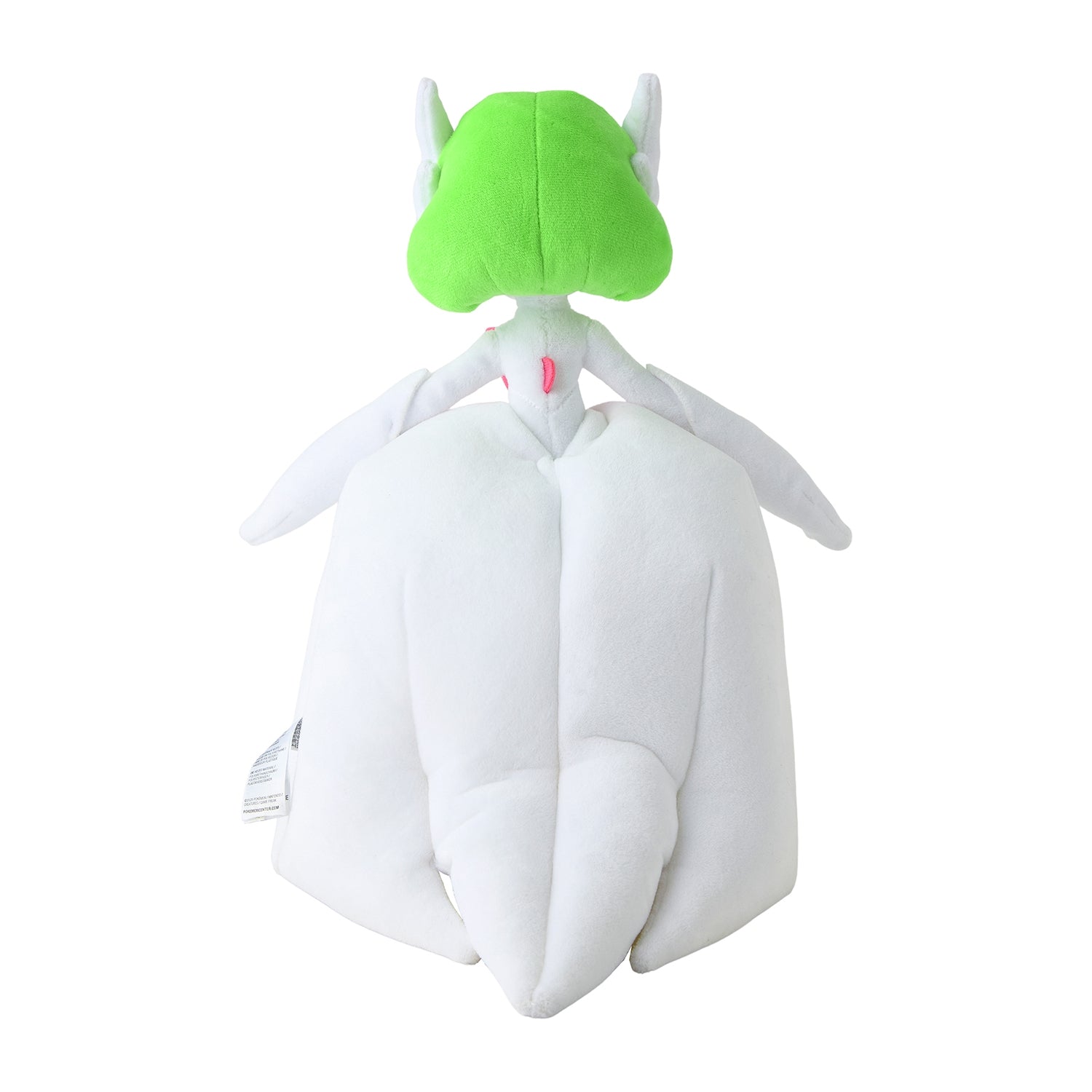 Close-up of Mega Gardevoir plush toy face, made in Japan