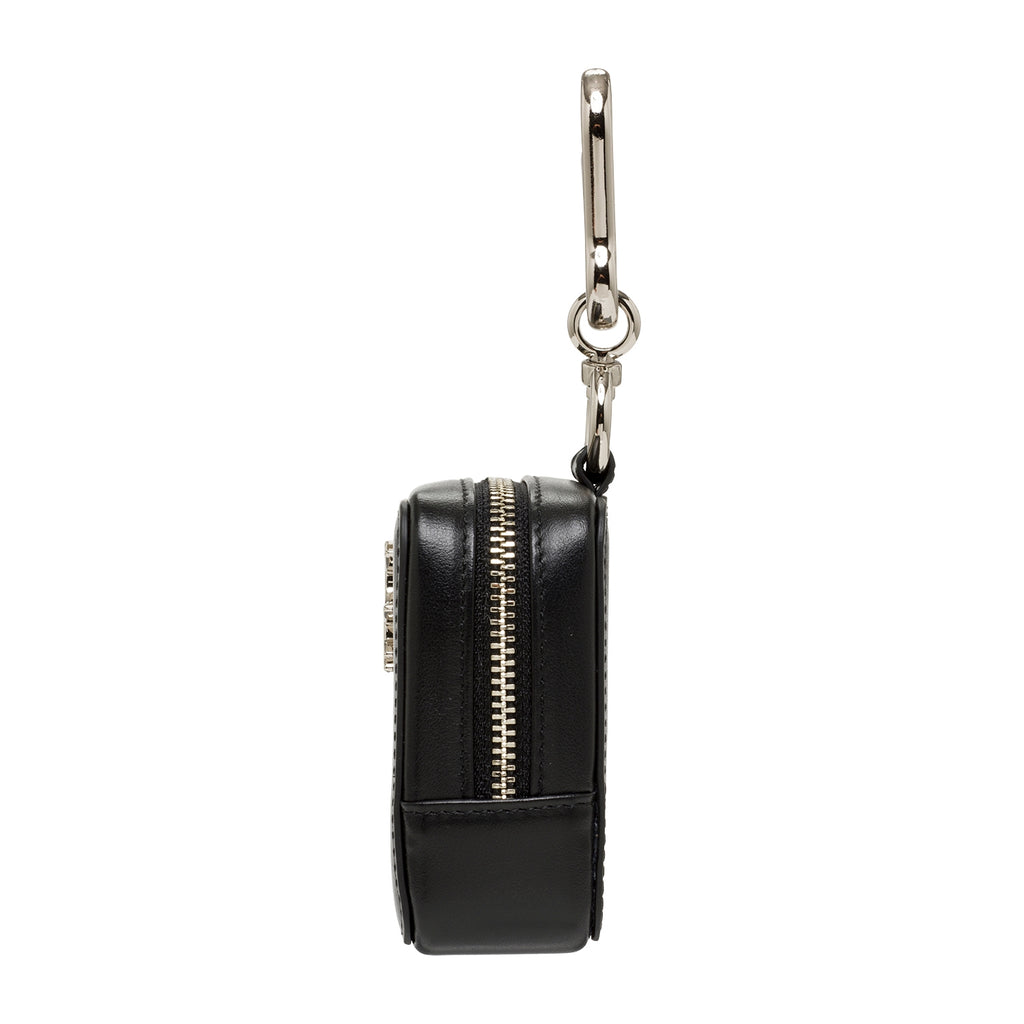 Genuine leather mini square pouch Blackie