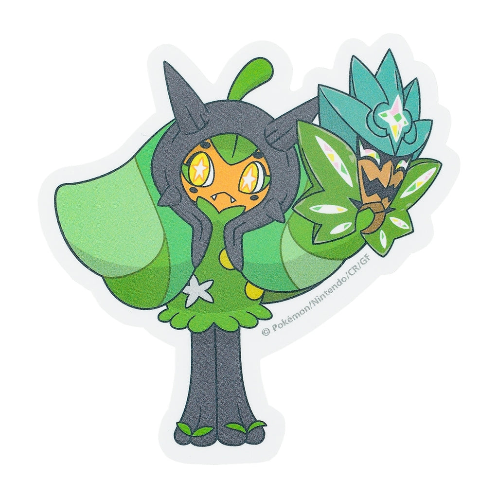 Ogrepon Pokemon sticker from Japan, green noodles design