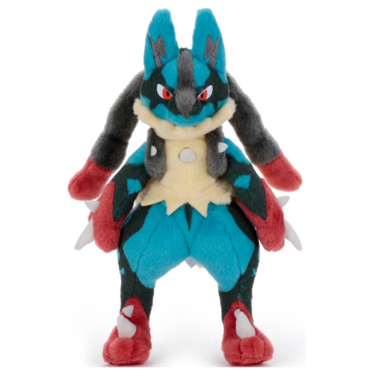 Mega Lucario plush toy from Japan, showing detailed fighting pose