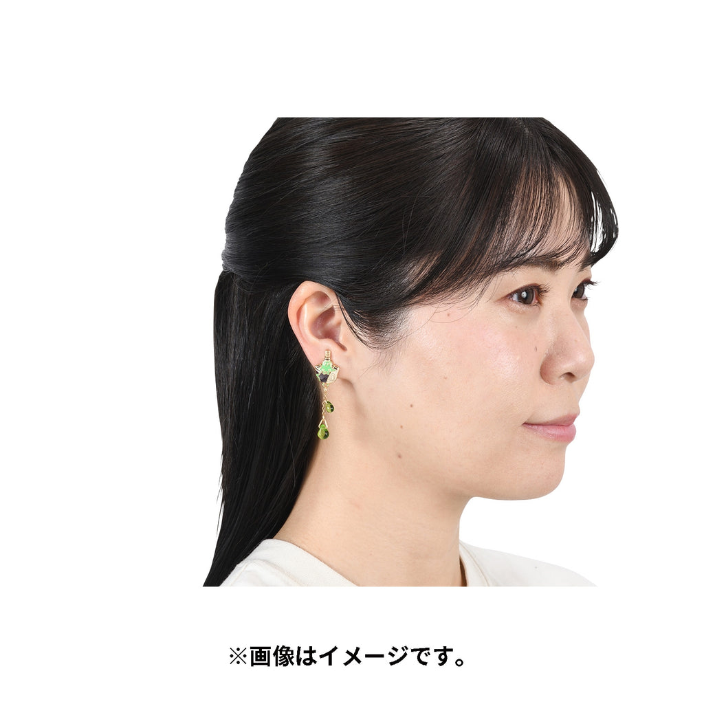 Close-up of Pokémon Chadesu and Yabasocha Earrings with Japan packaging