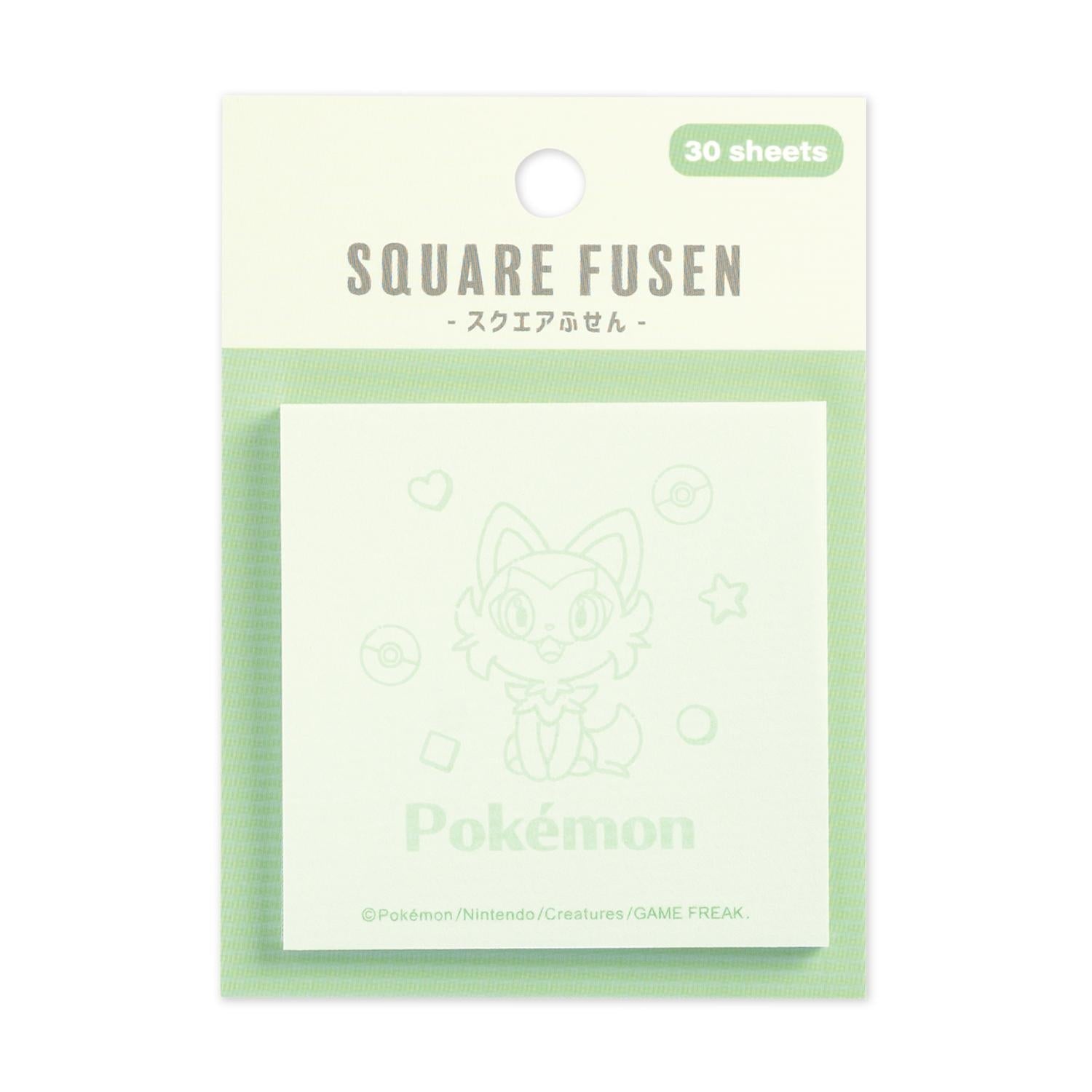 Sprigatito square sticky note with Grass Cat Pokemon design from Japan