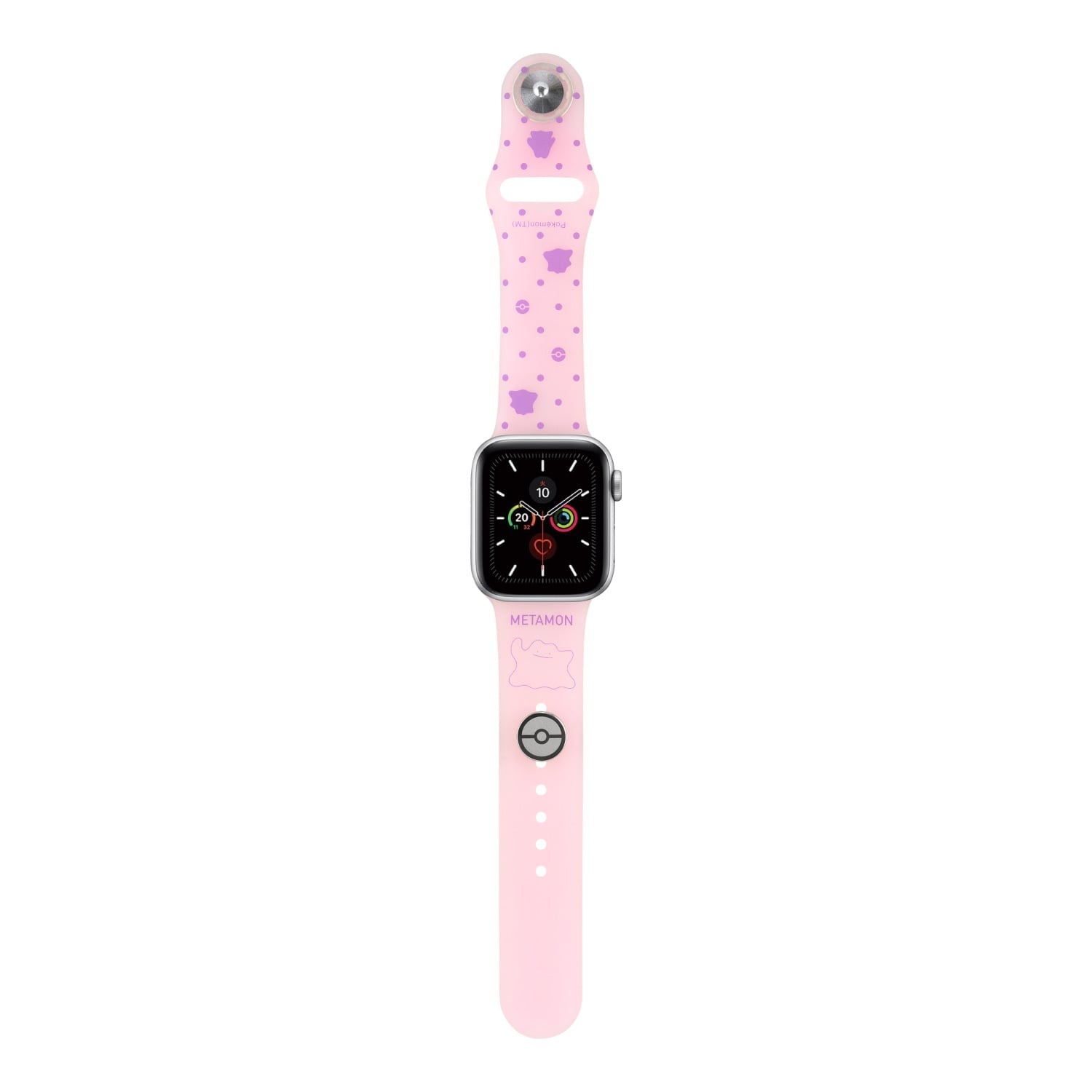 Close-up of Ditto Silicone band Metamon 844C with official Pokemon Center Japan logo