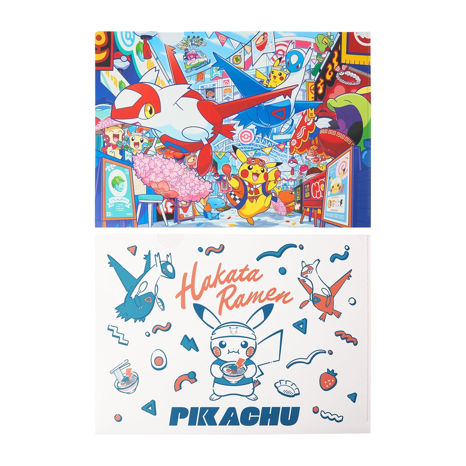 A4 clear file set of 2 Pokemon Center Fukuoka R