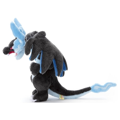 Authentic Japanese Mega Charizard X Plushie with fiery details