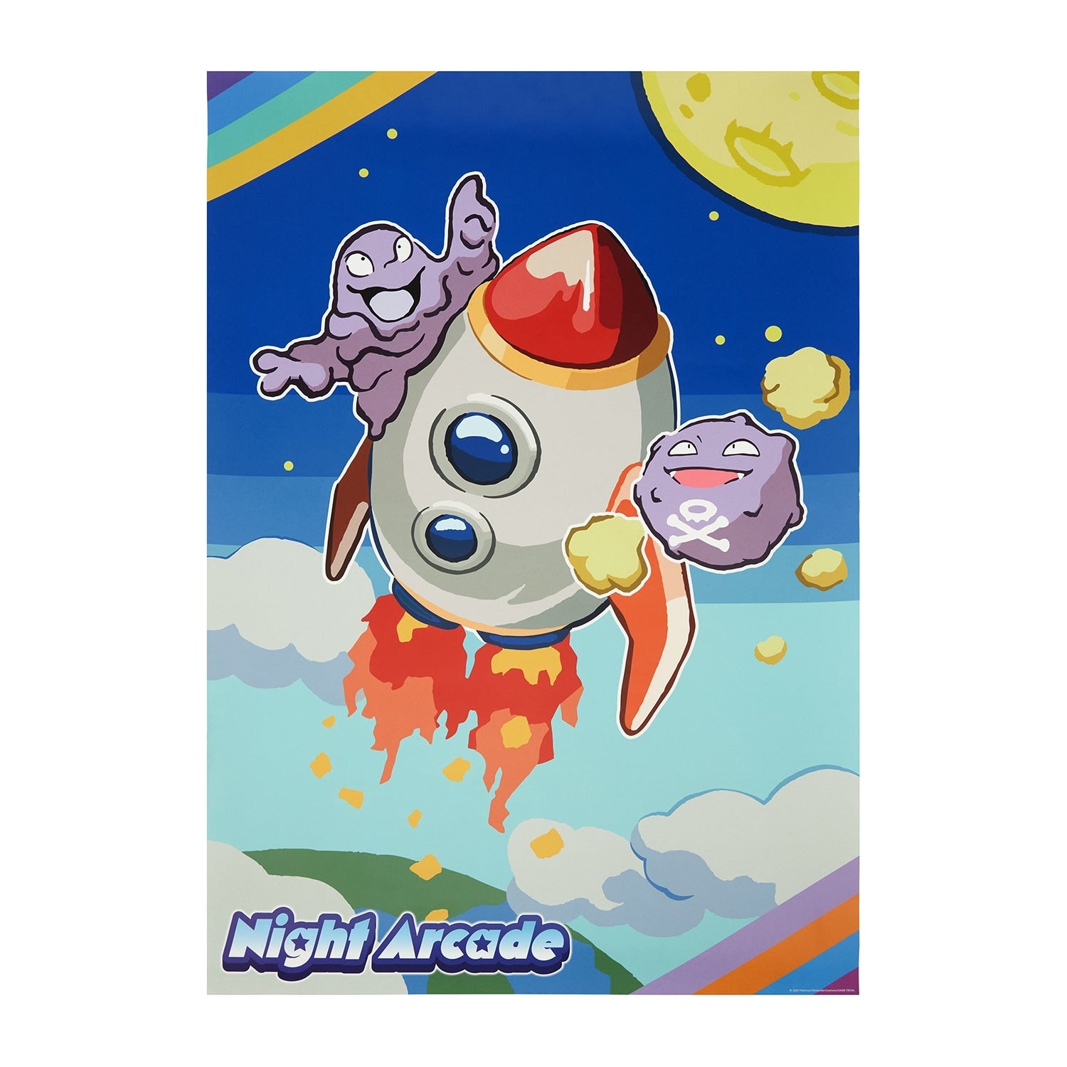 Pokemon Poster & Sticker Set from Japan, featuring colorful characters