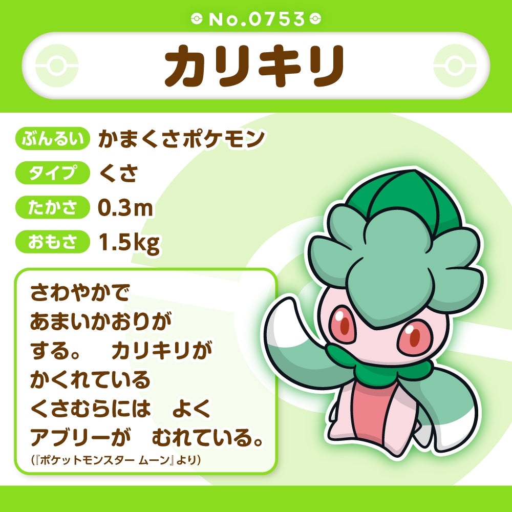 Japanese Pokémon plushie, 753 Plush Pokémon fit Karikiri with intricate details, shipped from Japan