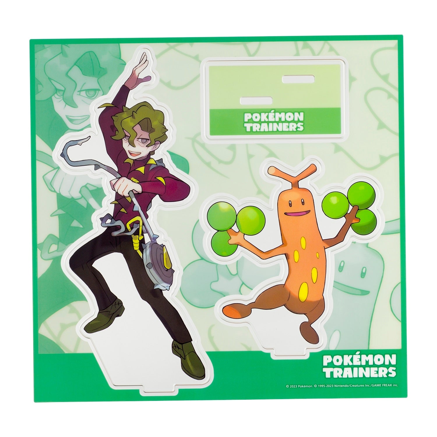 Corsa & Usokki Pokémon acrylic stand from Japan, featuring two trainers