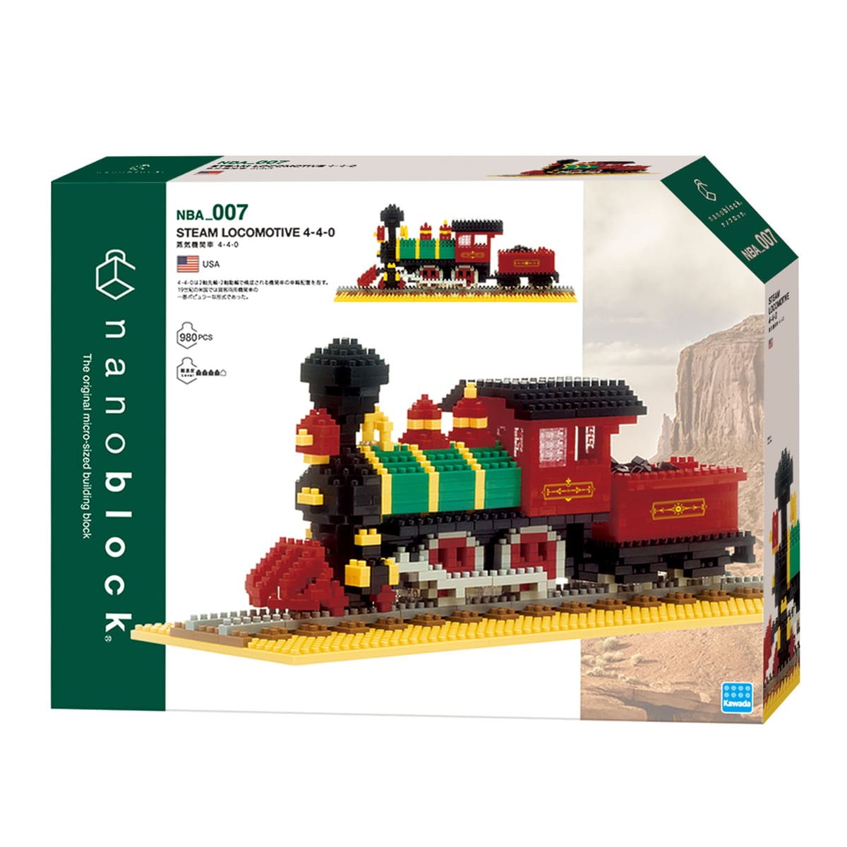 Nanoblock steam locomotive 4-4-0