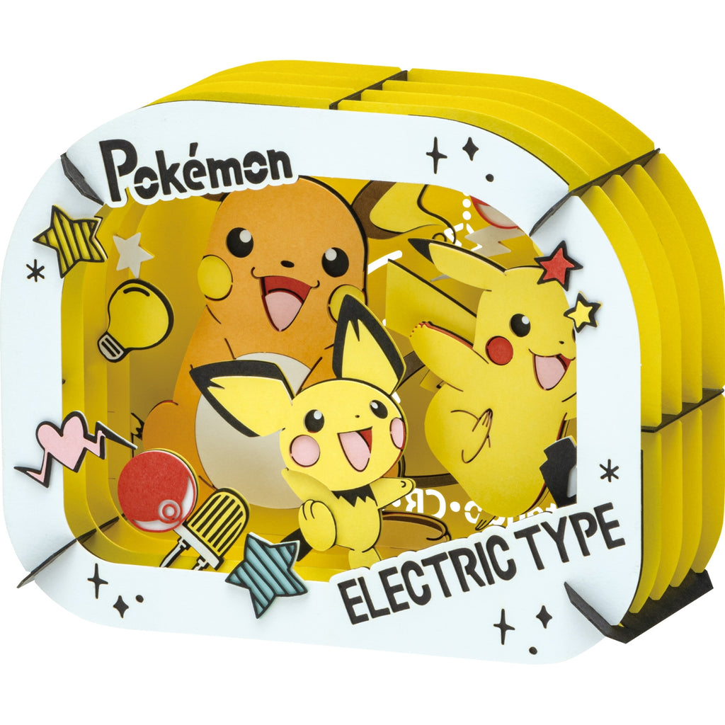 Authentic Japanese Pokemon Paper Theater with Pichu, Pikachu, Raichu, intricate details and colorful graphics