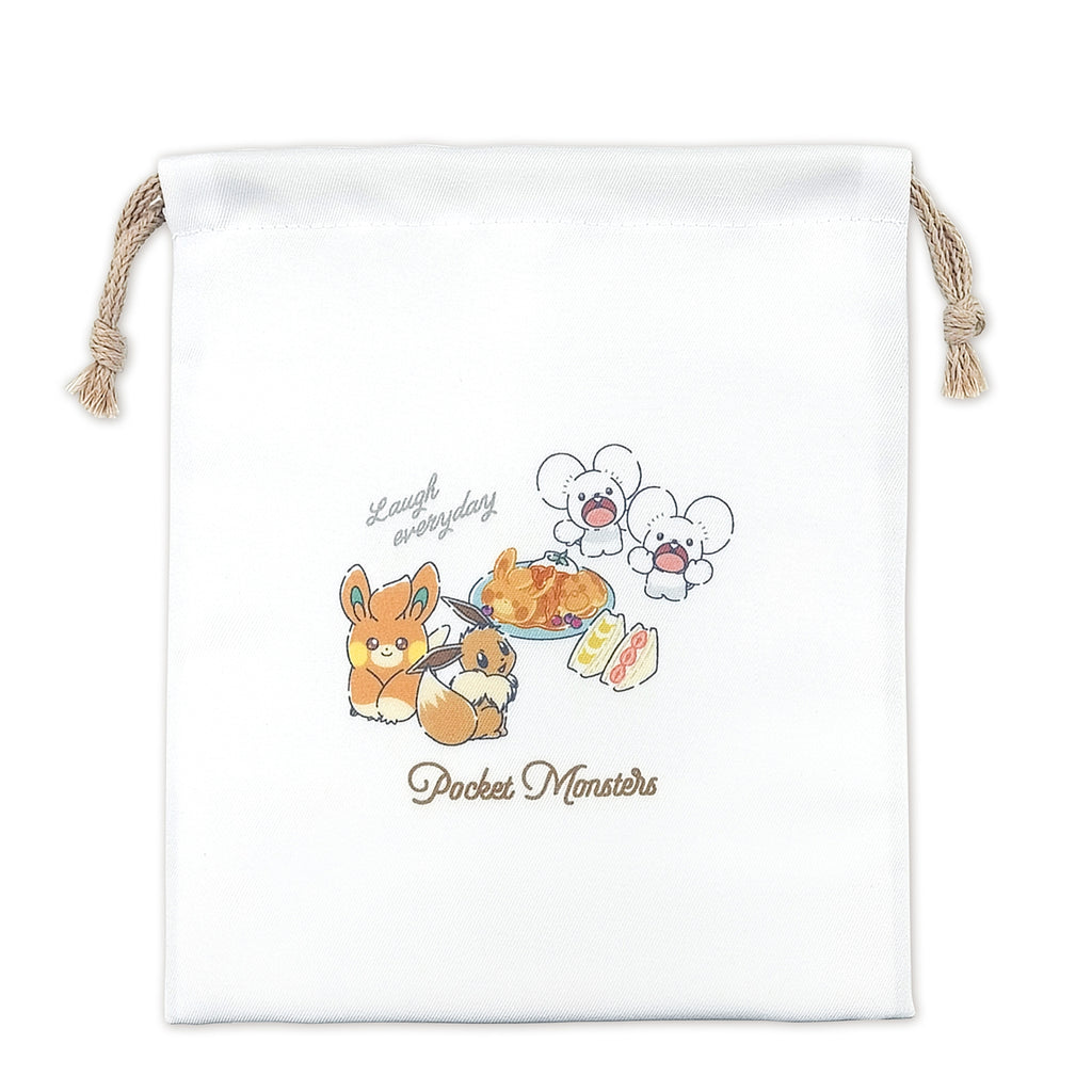 Gusseted drawstring bag/with Pokemon