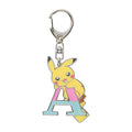 Alphabet Keychain Pikachu with yellow lightning bolt from Japan