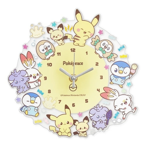 Pokemon Acrylic Wall Clock with colorful Pokepiece design from Japan
