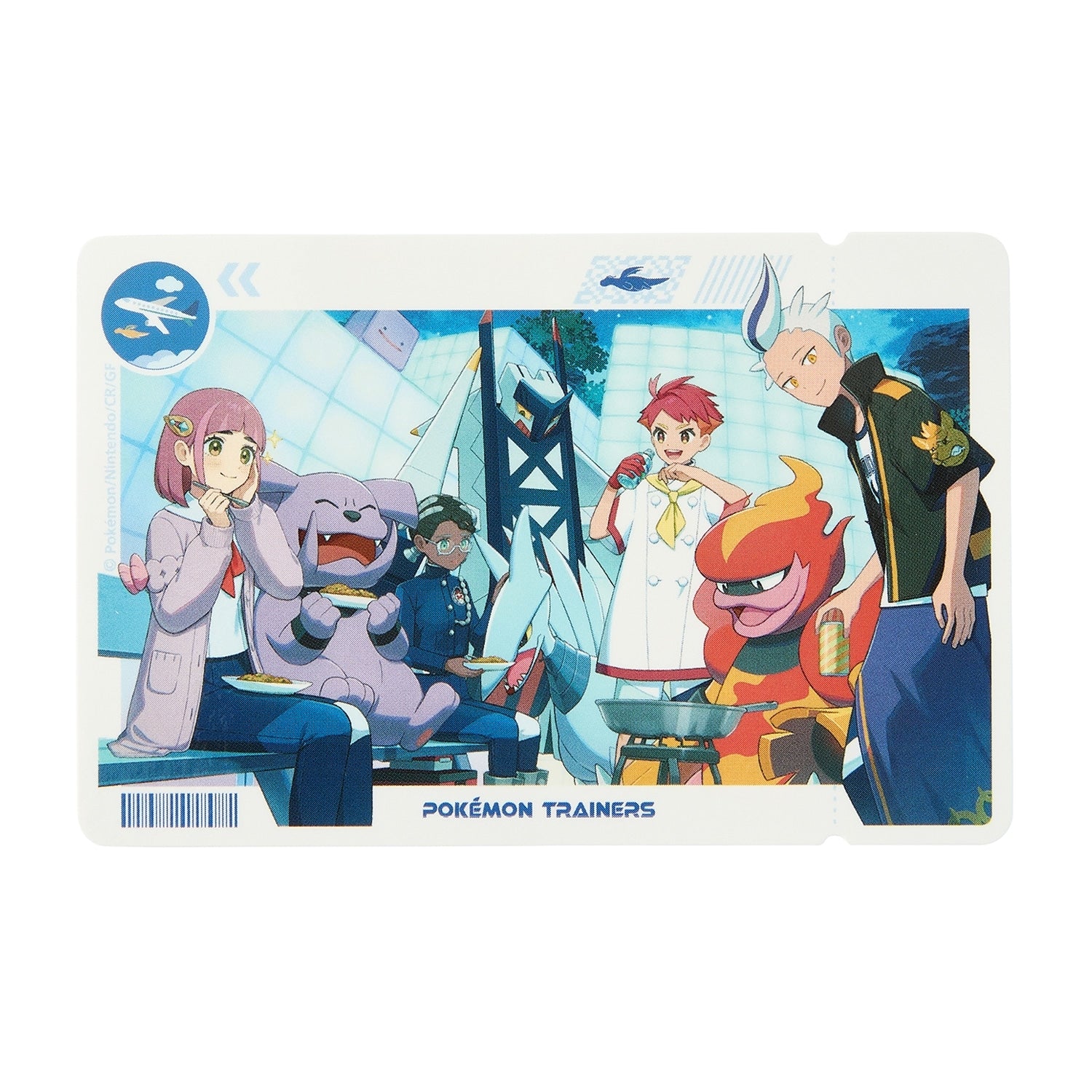 Close-up of POKÉMON TRAINERS sticker set with vibrant colors, imported from Japan