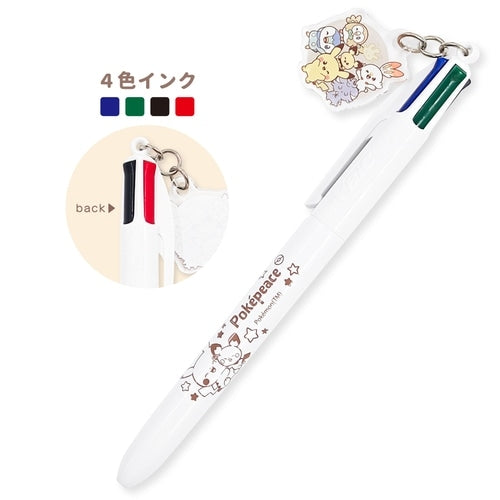 Pokemon 4-color ballpoint pen with charm Pokepiece from Japan, colorful design