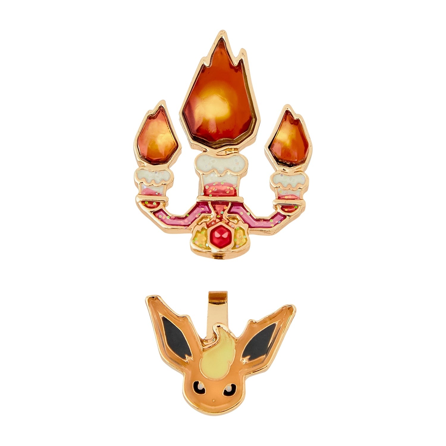 Pokémon Accessory Earrings from Japan, showcasing fire terrace artwork