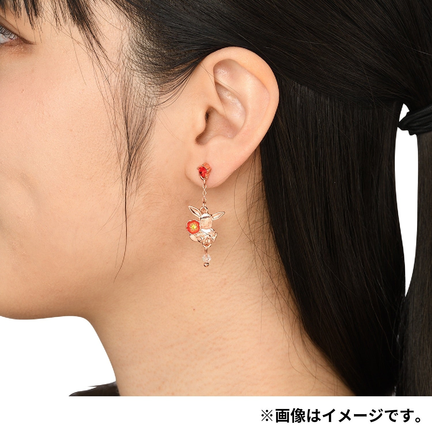 Evee and Poppy Pokemon earrings, made in Japan with high-quality materials