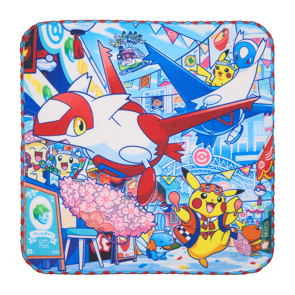Pokemon Center Hand Towel with colorful Pikachu design from Japan
