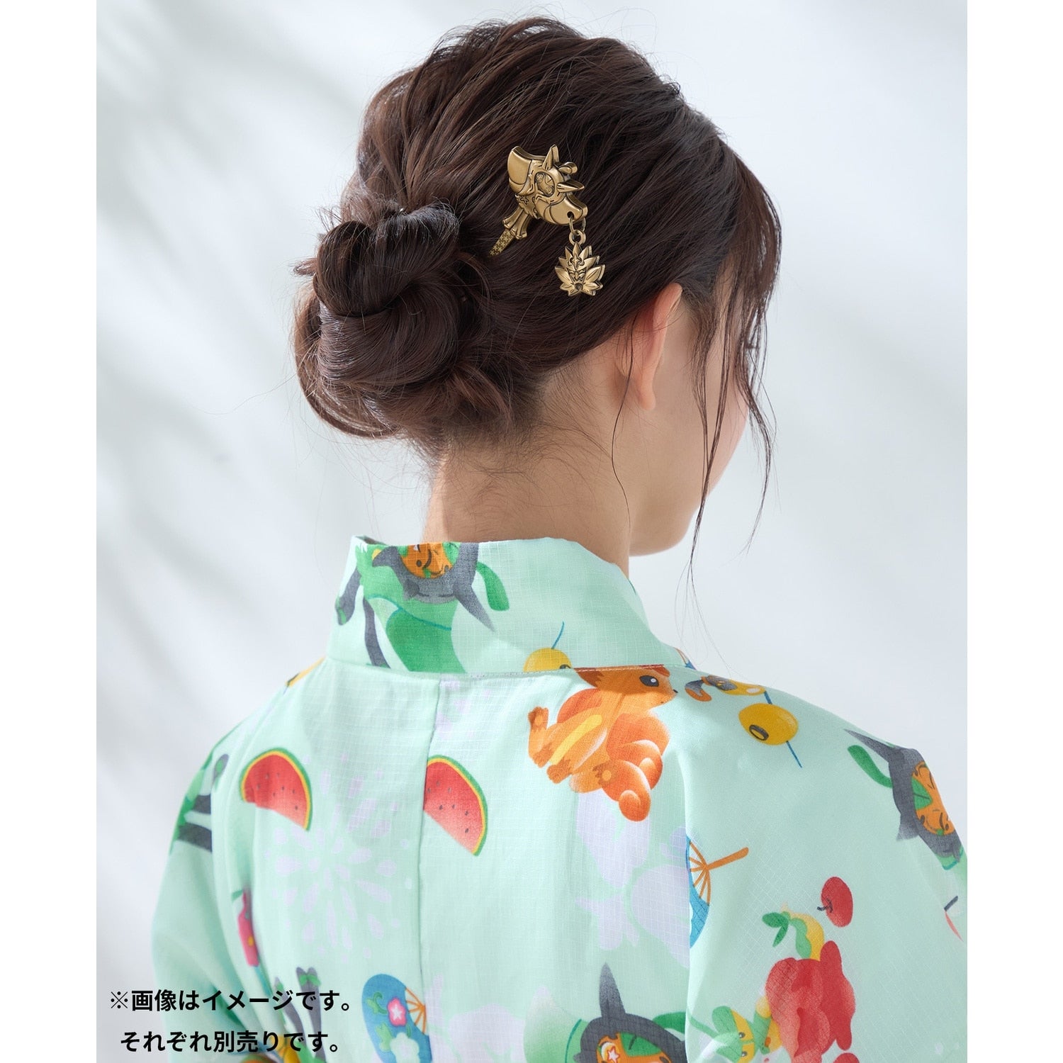 Authentic Japanese Pokemon Ogapon Hairpin with vibrant colors and unique shape
