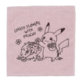 Lovely Flowers with Pikachu hand towel, pink, from Japan