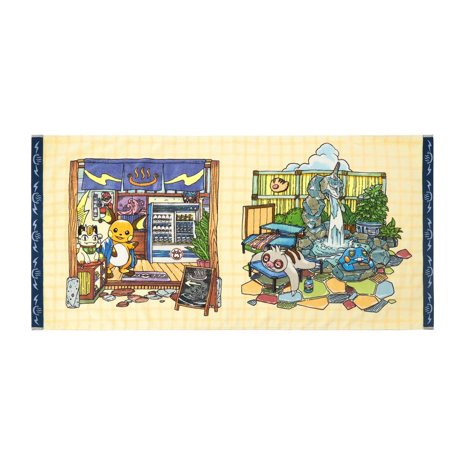 Pokemon bath towel with vibrant Pikachu design from Japan