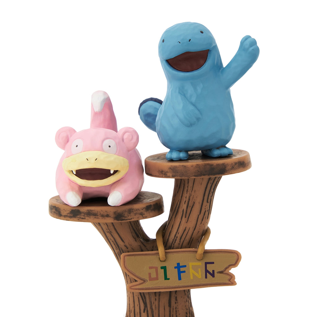 Close-up of Quagsire on Wood Style Accessory Tray, a collectible item from Pokemon Center Japan