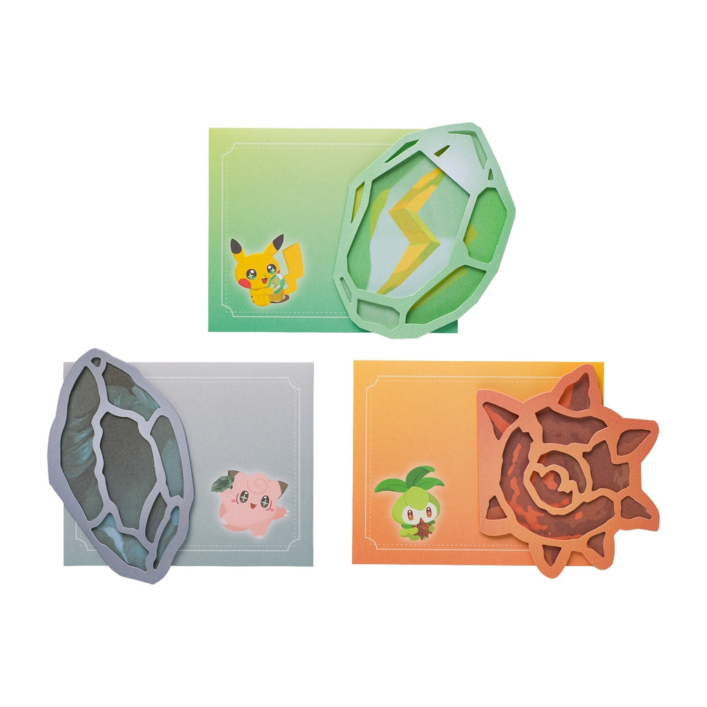 Message card set SHINKA NO ISHI Pikachu, Churine, Pippi