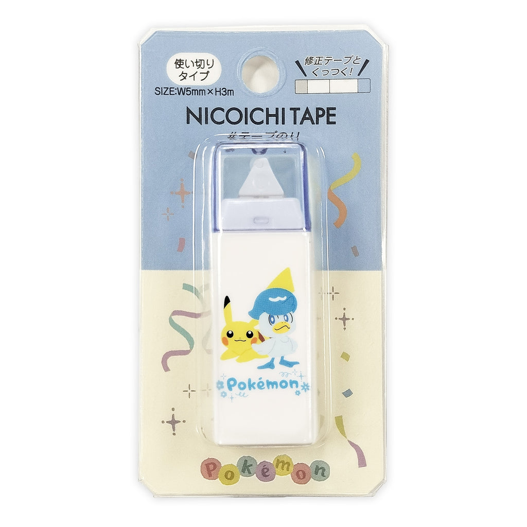Official Pokemon Center Japan Pikachu Tape Glue, a collectible item with a small Pikachu figurine on top