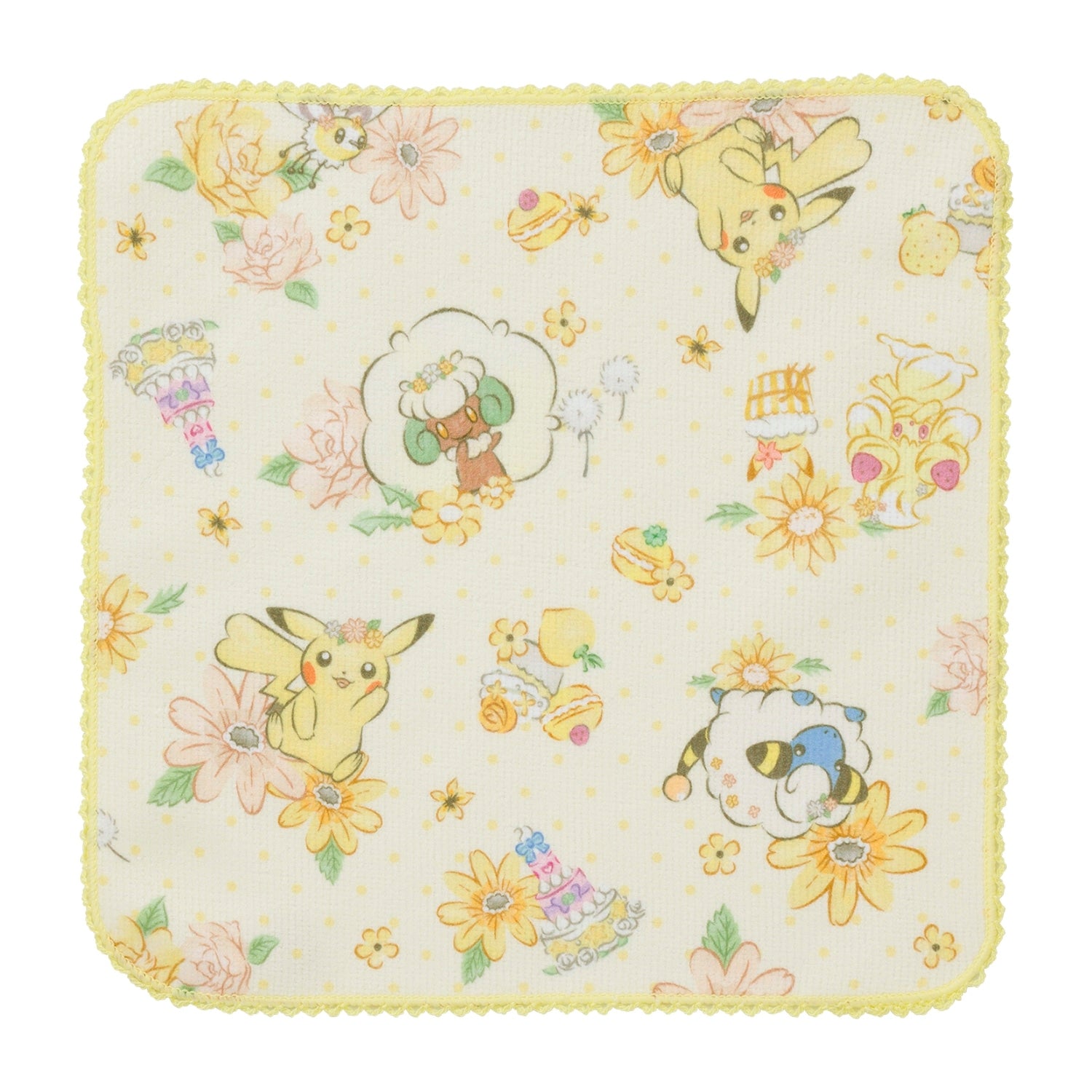 Pikachu hand towel with vibrant yellow color from Japan