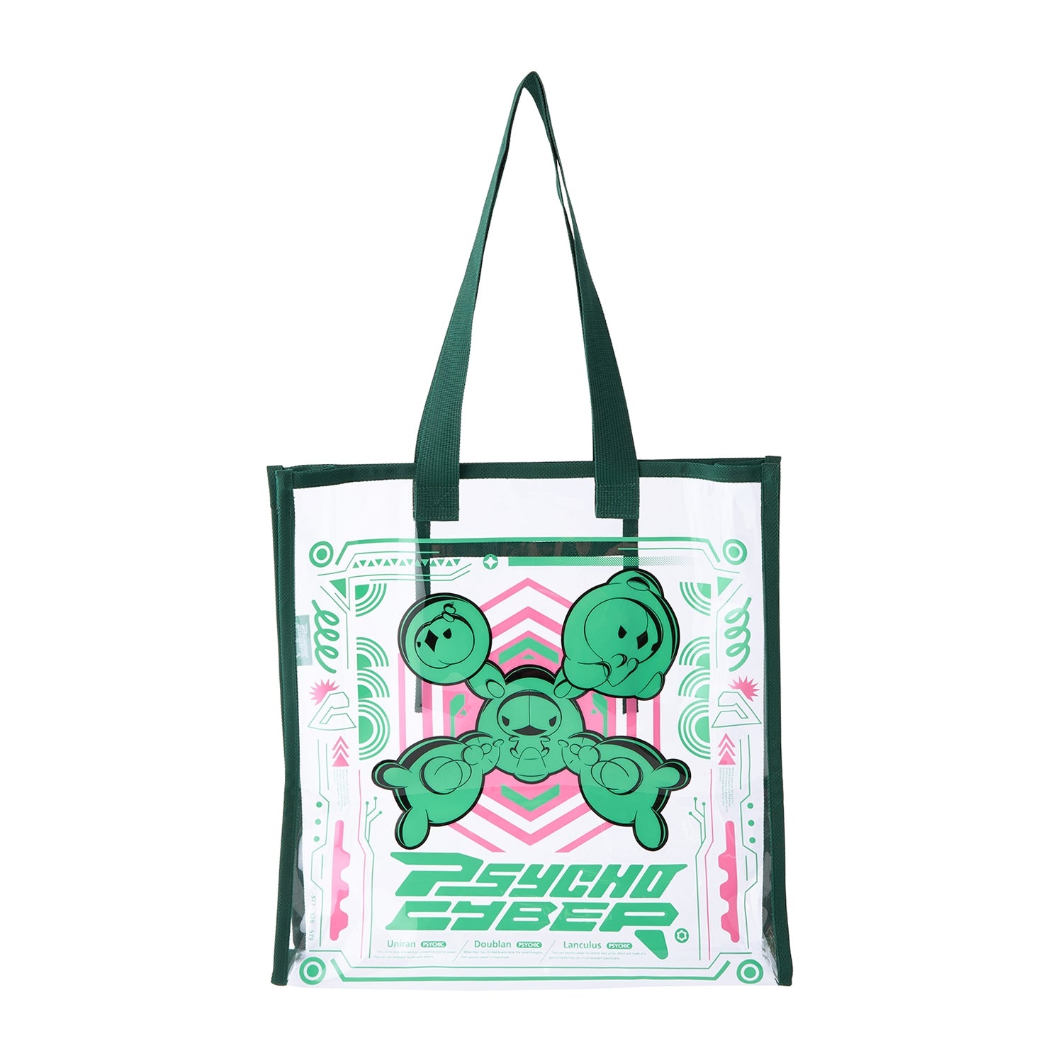 Clear tote bag PSYCHO CYBER Unilan Dubran Runcruz