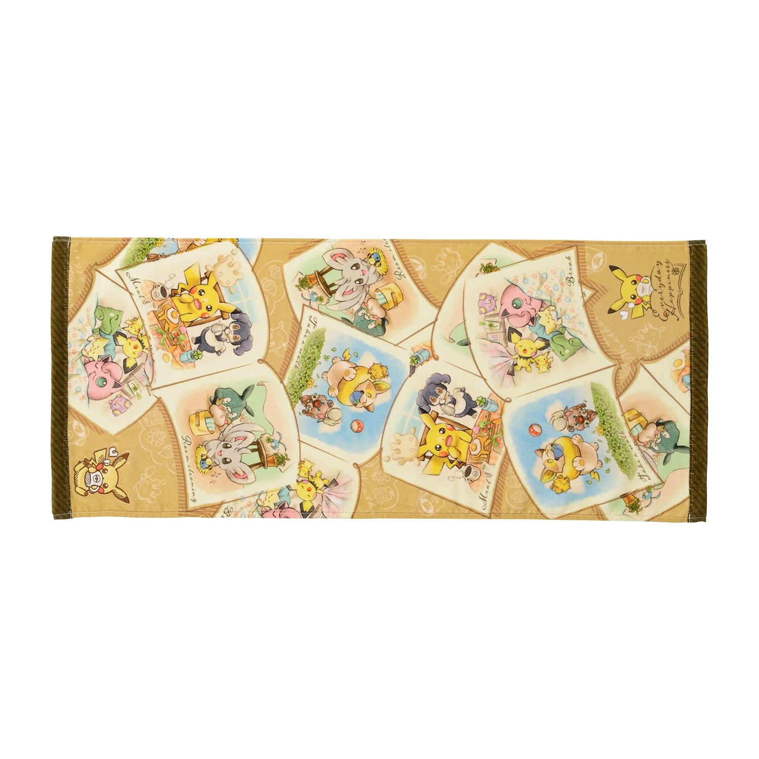 Pokemon face towel with colorful characters from Japan