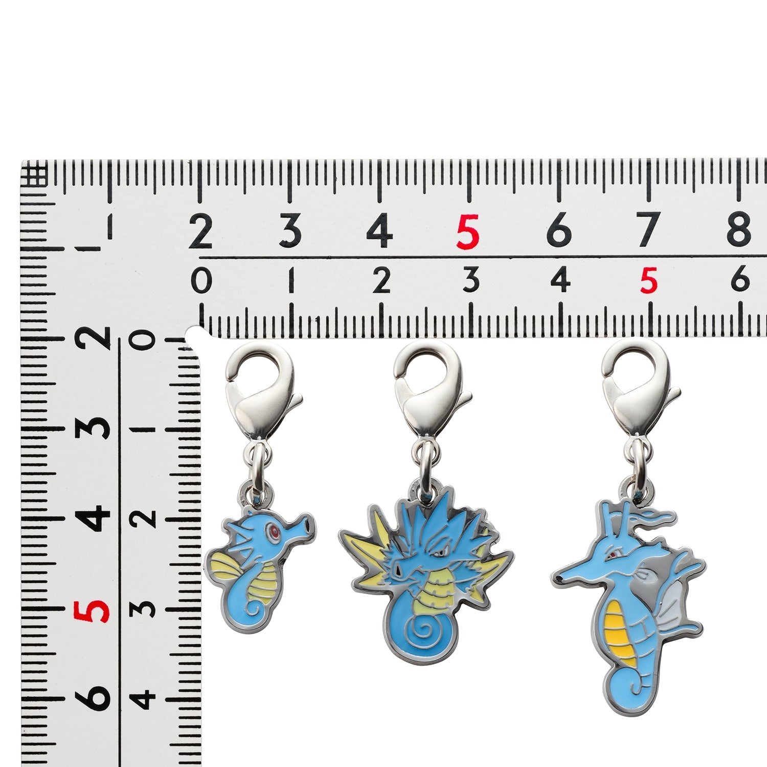 National encyclopedia metal charm 116, 117, 230 from Japan, officially licensed Pokemon Center product