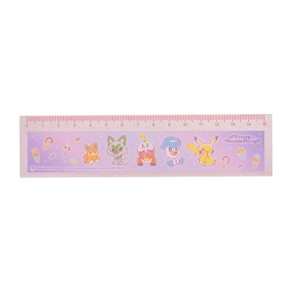 Pretty Sweets Party 15cm ruler with colorful design from Japan