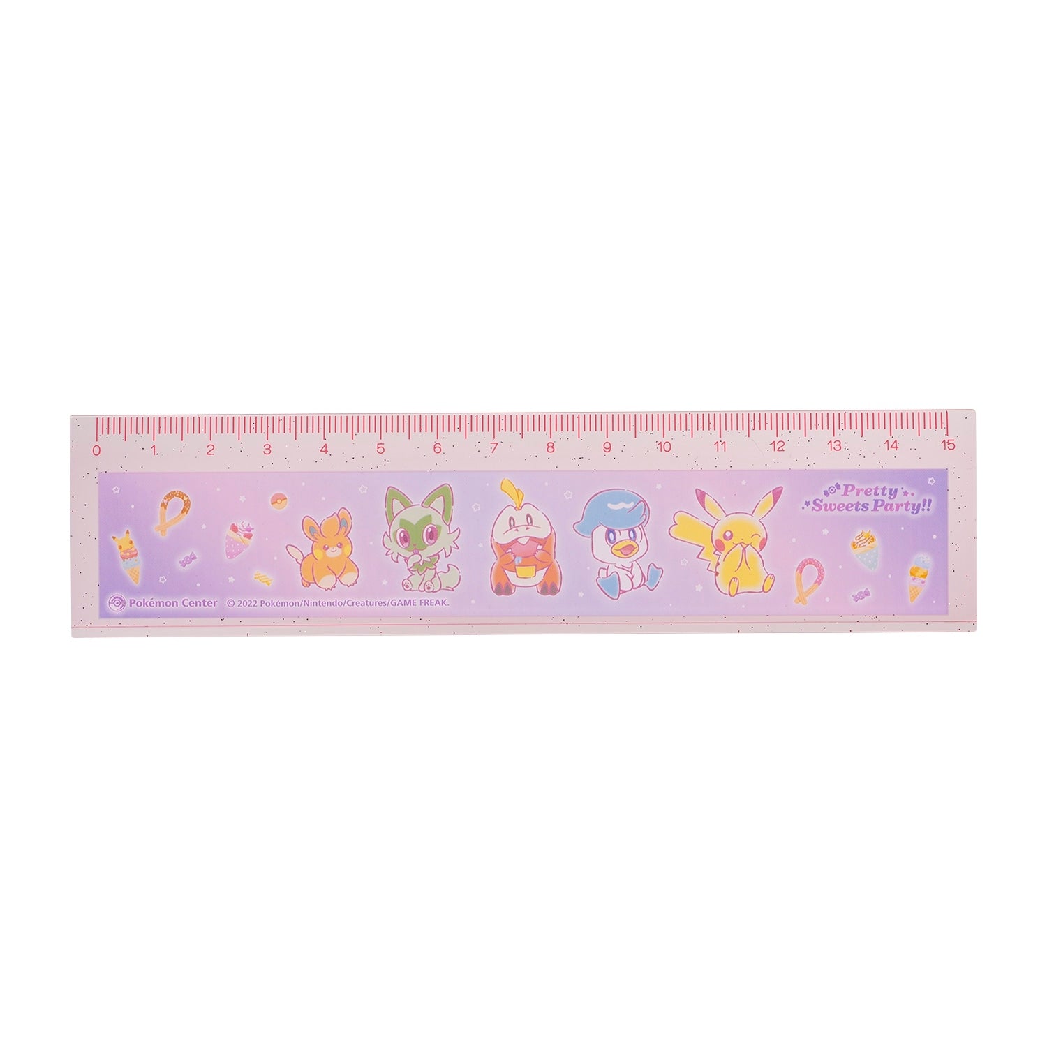 Pretty Sweets Party 15cm ruler with colorful design from Japan