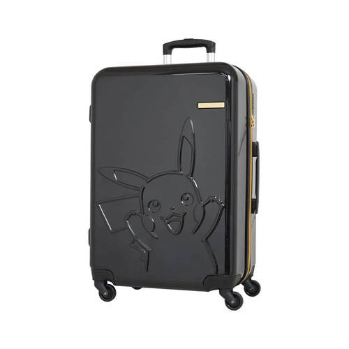 Pikachu Suitcase M Black from Japan, featuring Pikachu's cute face
