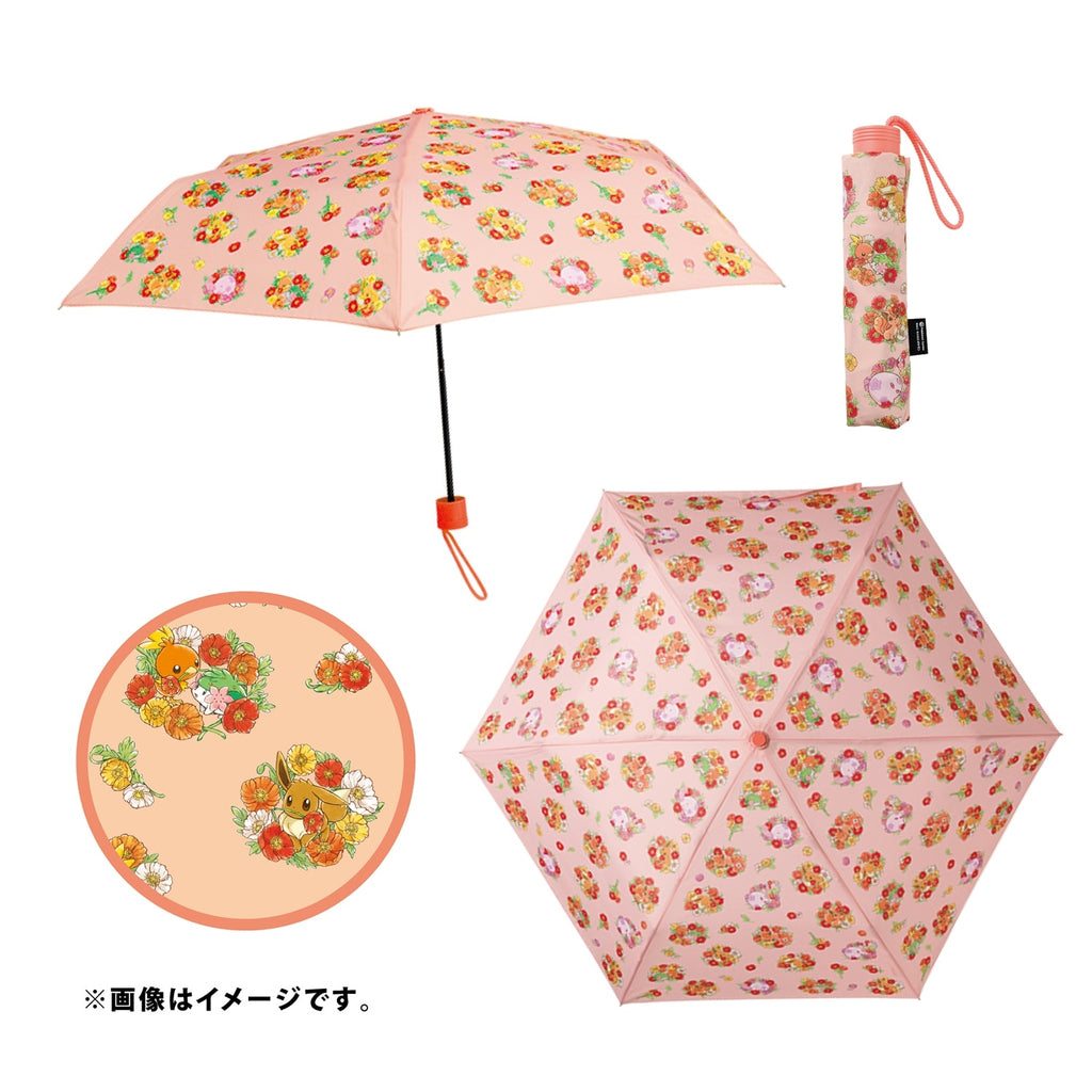Fleur de Coquelicot Folding Umbrella with pink details from Japan