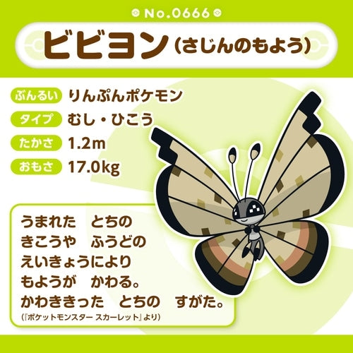 Japanese Pokémon 666 Plush Vivillon, collectible and rare anime toy from Japan