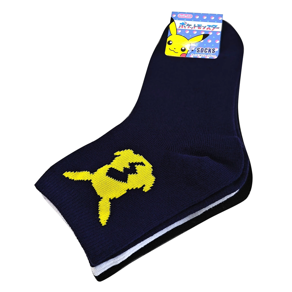 3P short socks Pikachu silhouette ladies (23-25cm)