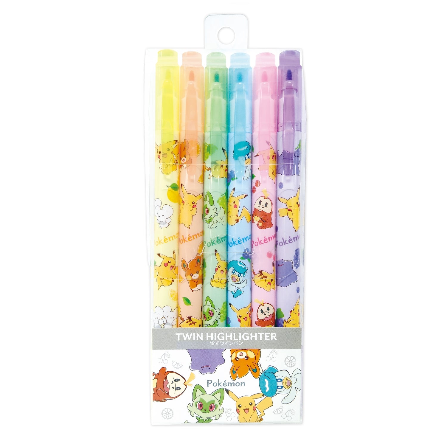 Charizard highlighter twin pen 6 color set with flame design from Japan