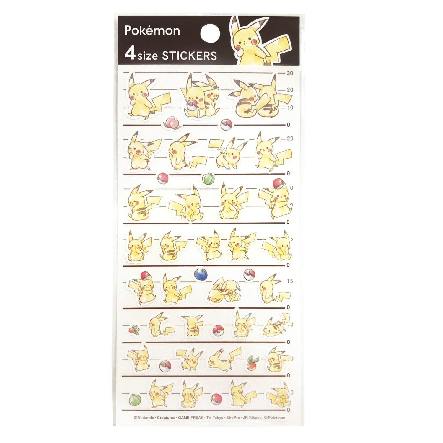 Pikachu Number 025 sticker from Japan, featuring the iconic Electric-type Pokemon in a colorful design