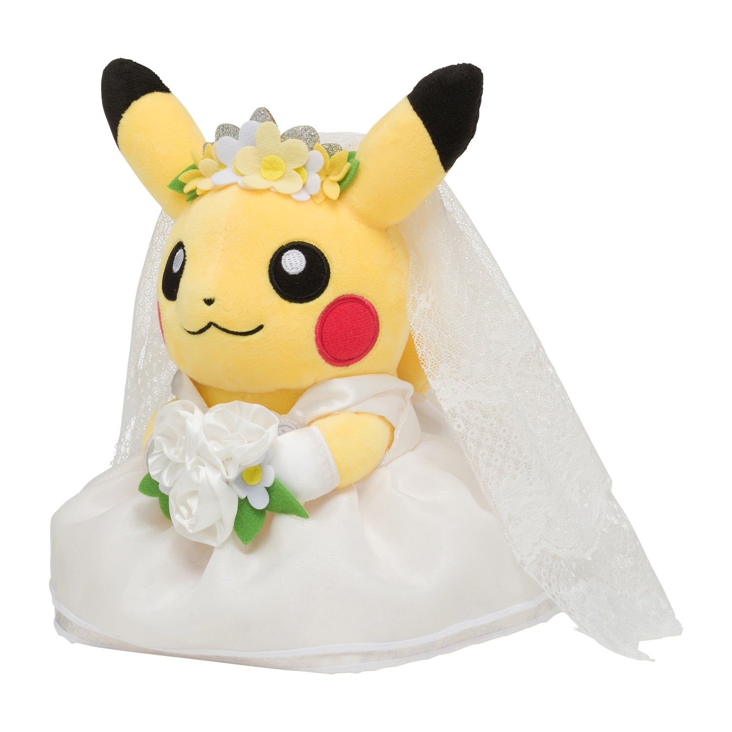 Authentic Japanese Plush Pikachu with detailed hair from Pokemon Center