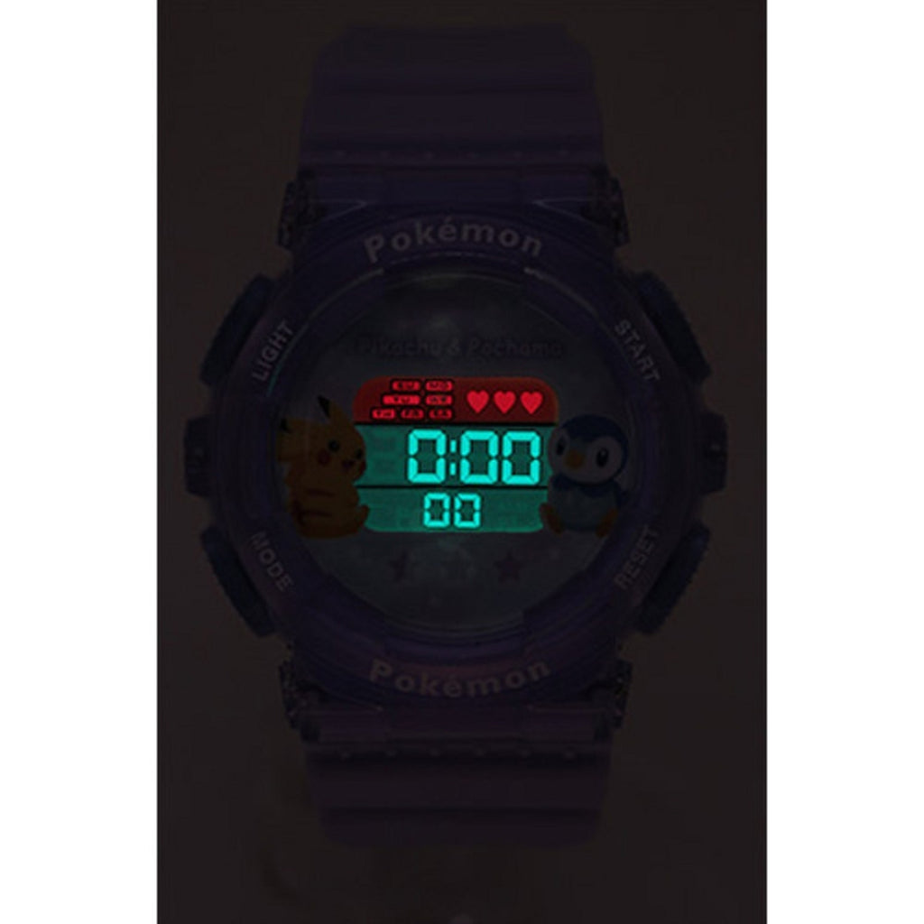 Pokemon Digital Watch Purple on wrist, demonstrating comfort and style from Japan