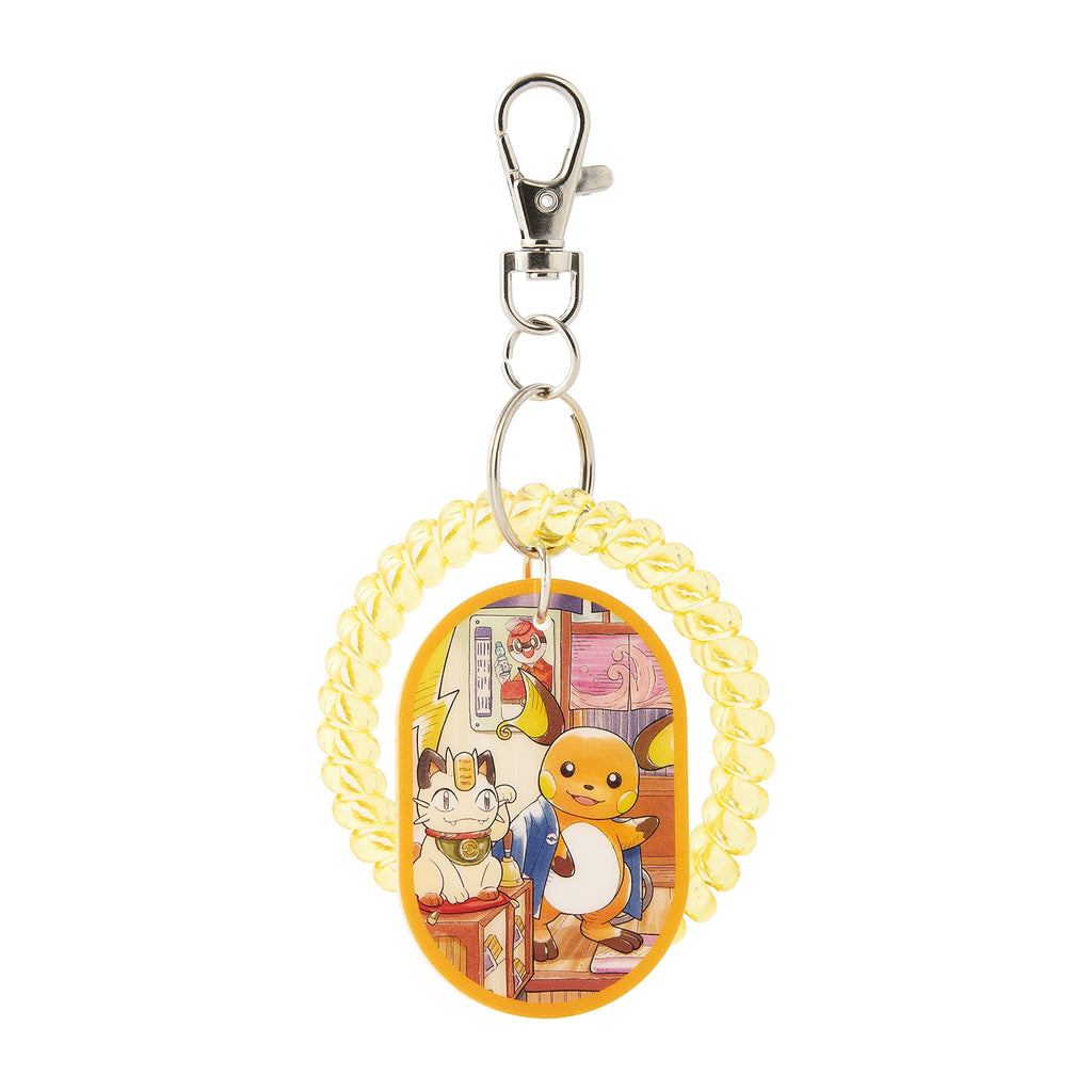 Close-up of Jigglypuff keychain with spring design from Pokemon Center Japan