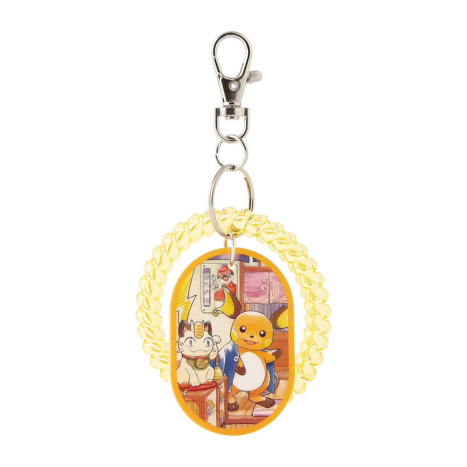 Close-up of Jigglypuff keychain with spring design from Pokemon Center Japan