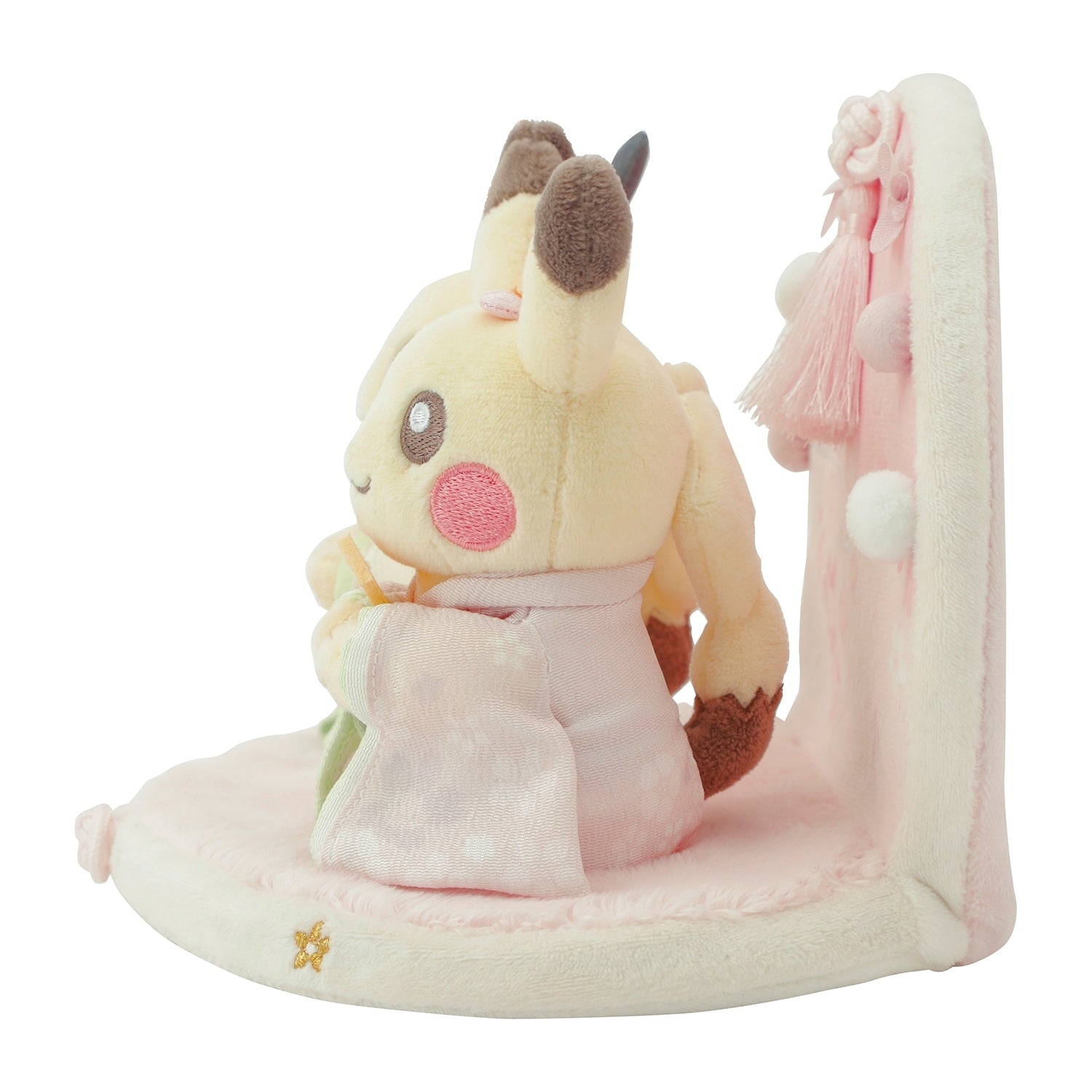 Japanese Pikachu plush toy, detailed embroidery and stitching