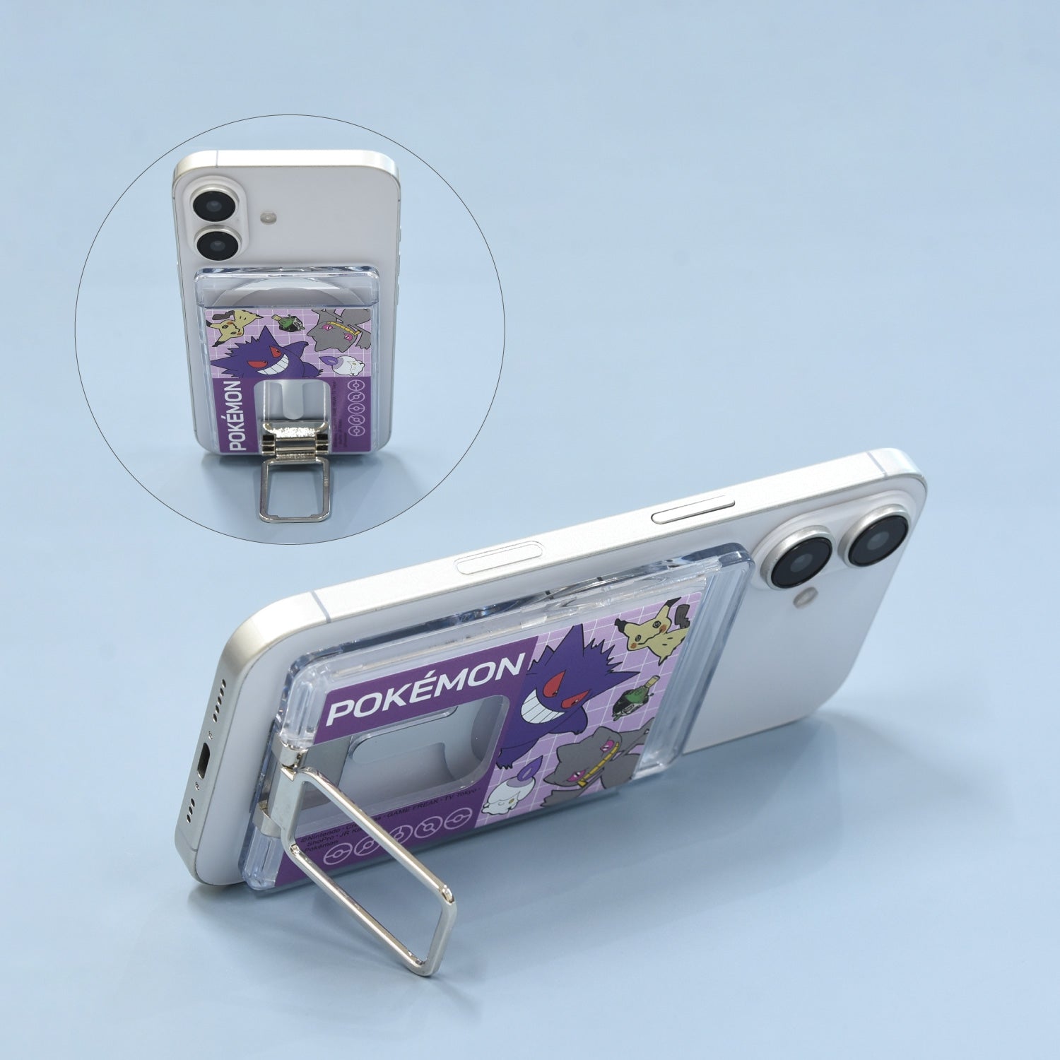 Clear card case with MagSafe compatible stand Ghost type