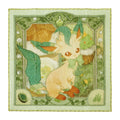 Eevee Leafeon hand towel with green leaf design from Japan