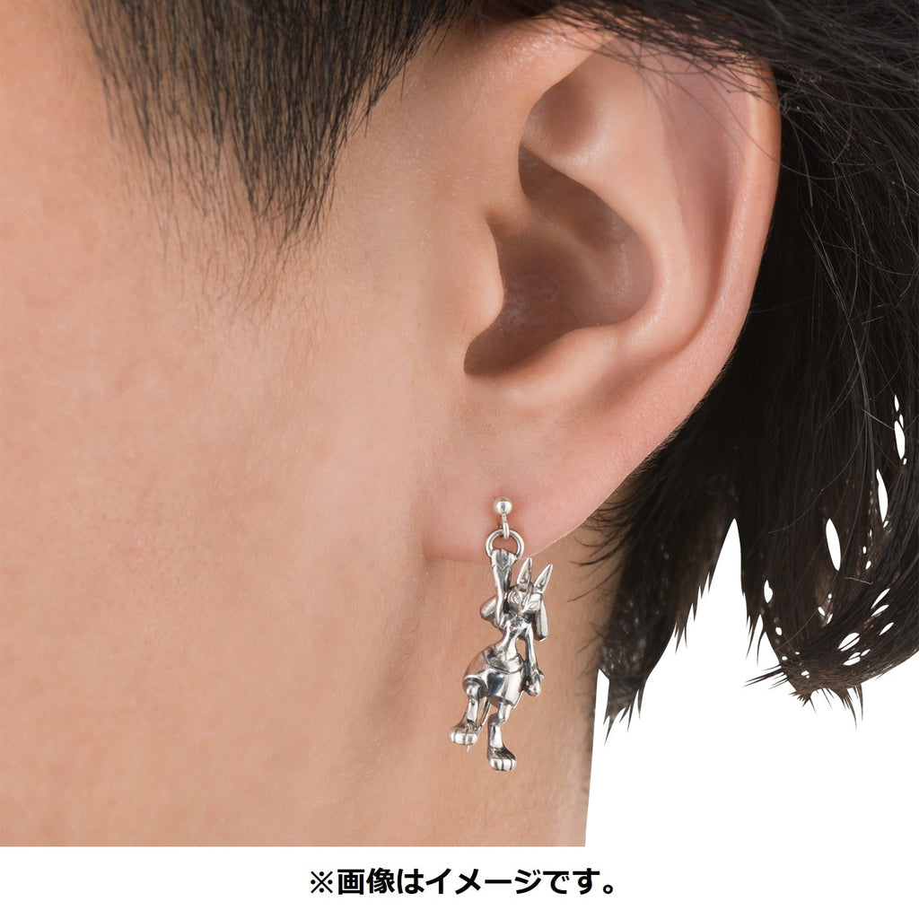Lucario earrings and monster ball, made in Japan with high-quality metal