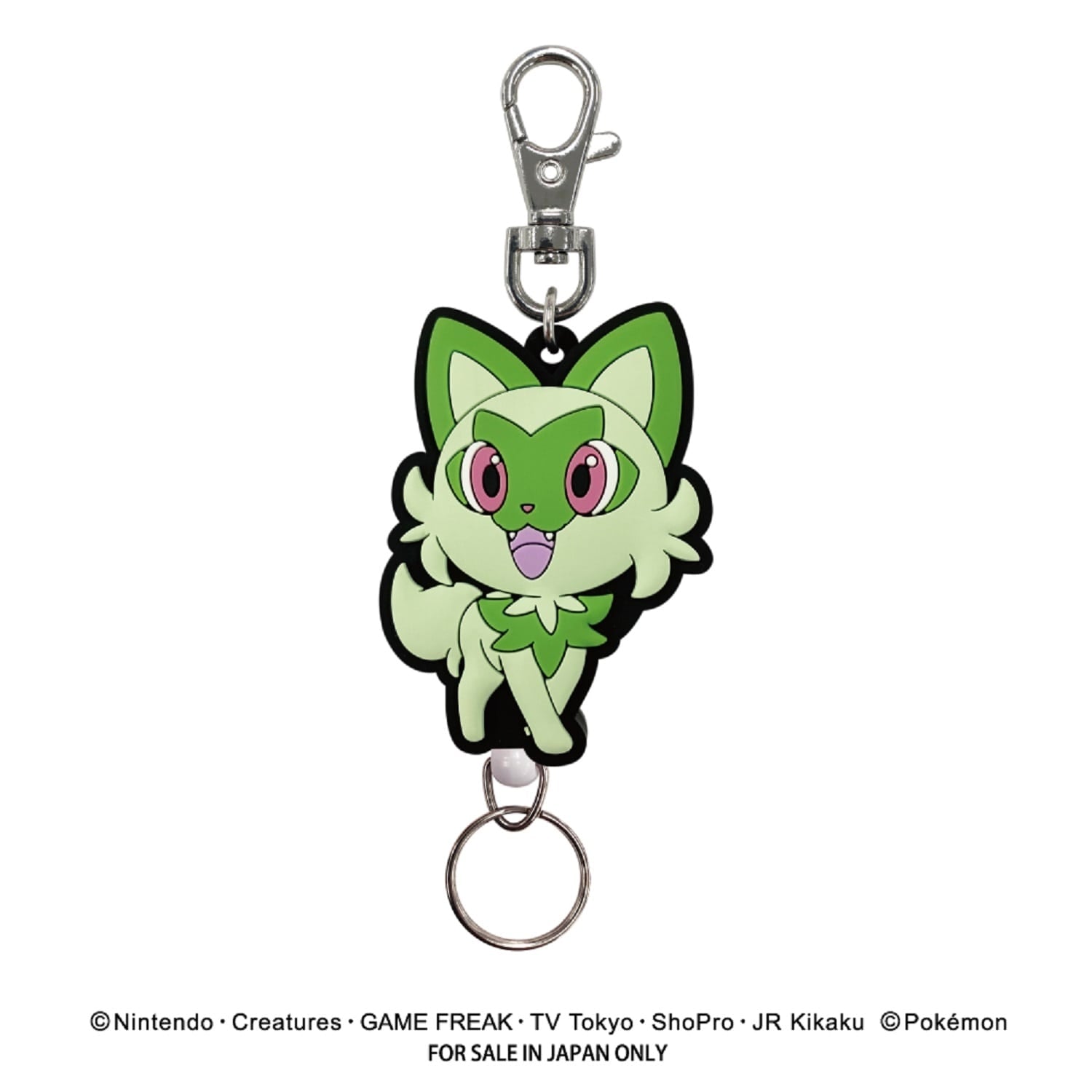 Rubber reel Nyaoha keychain with cute Sprigatito design from Japan